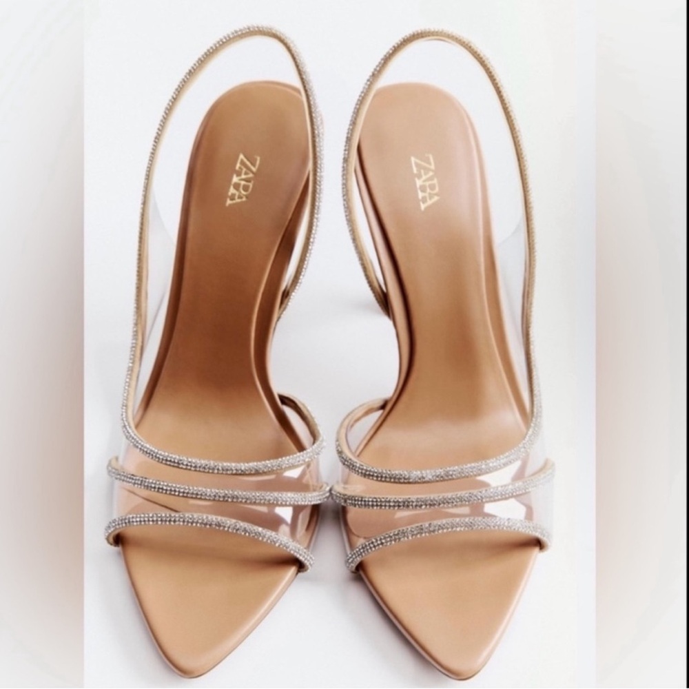 Zara Tan Slingback Heels